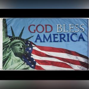 God Bless America Flag Banner 3X5Ft Independence Day Celebration Decor Flag Usa